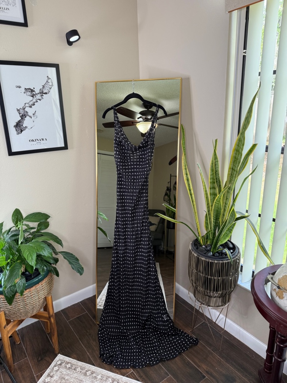Rat & Boa GISELE AXI MAXI SILK DRESS Black and White Polka Dot - Picture 7 of 12